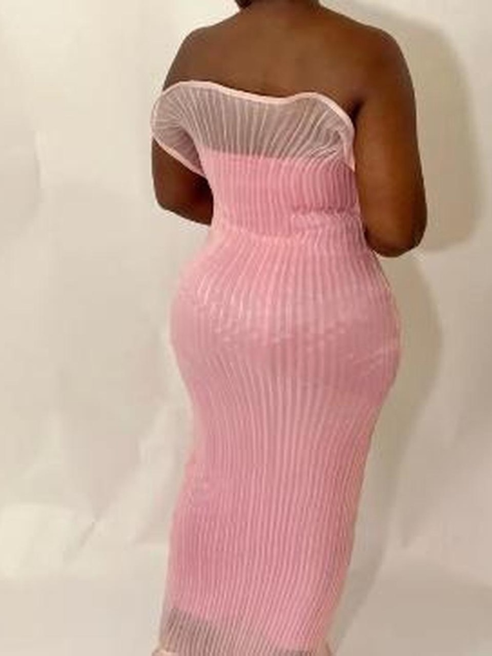 Anissa Strapless Pink Pleated Maxi Dress by - Picture 2 of 2